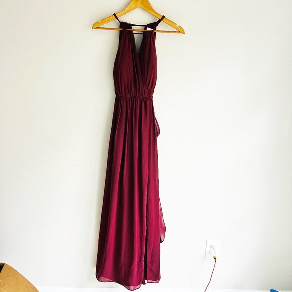 Revelry Eliza Cinnamon Rose Chiffon Dress 0 - Picture 4 of 5